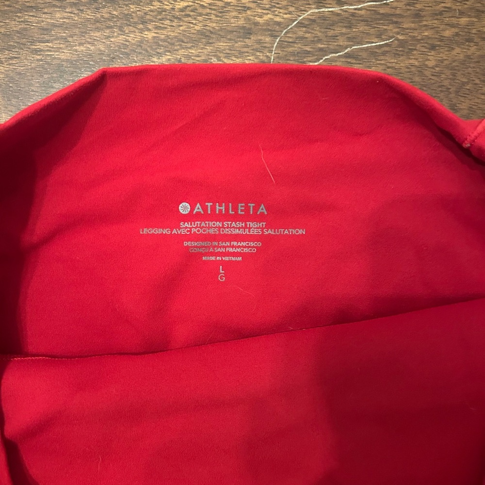 Athleta Red Leggings - Picture 2 of 3